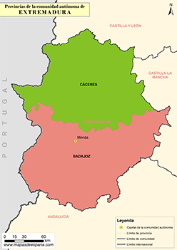 Mapa Extremadura