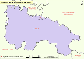 Mapa comunidad autónoma de La Rioja
