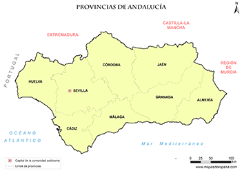 Mapa provincias de Andalucía