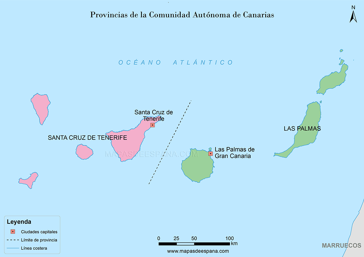 Mapa Las Canarias 