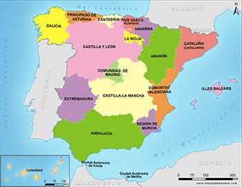 Mapa comunidades autónmas de España