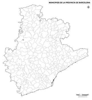 Mapa provincia de Barcelona mudo