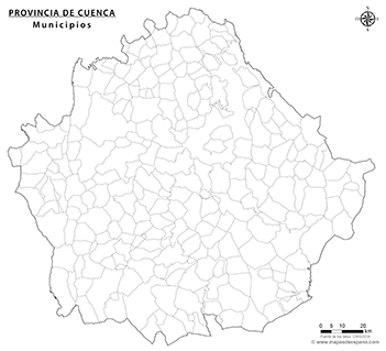 Mapa provincia de Cuenca mudo