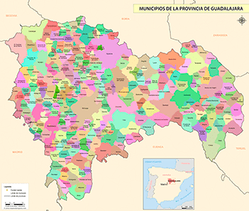 Mapa provincia de Guadalajara