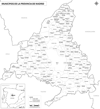 Mapa provincia de Madrid blanco