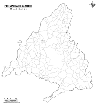Mapa provincia de Madrid mudo