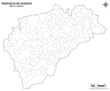 Mapa provincia de Segovia mudo