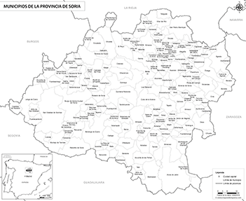 Mapa provincia de Soria blanco