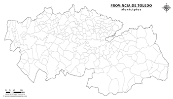 Mapa provincia de Toledo mudo