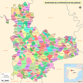 Mapa provincia de Valladolid