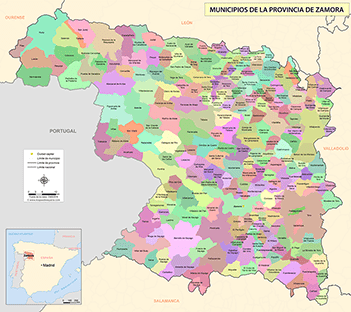 Mapa provincia de Zamora