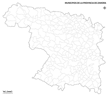 Mapa provincia de Zamora mudo
