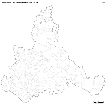 Mapa provincia de Zaragoza mudo